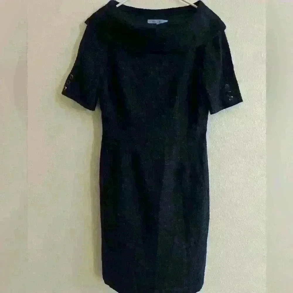 ANTONIO MELANI Black Midi Sheath Dress